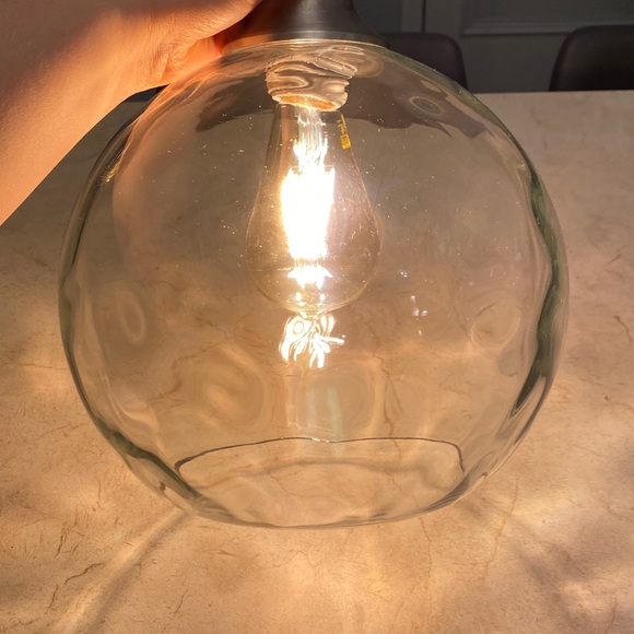 Portable hanging Glass Pendant Lamp with Edison bulb - Picture 5 of 15